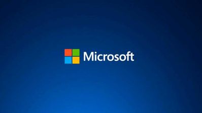 Microsoft logo fondo azul