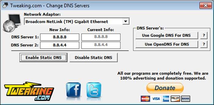 Schimbați serverele DNS