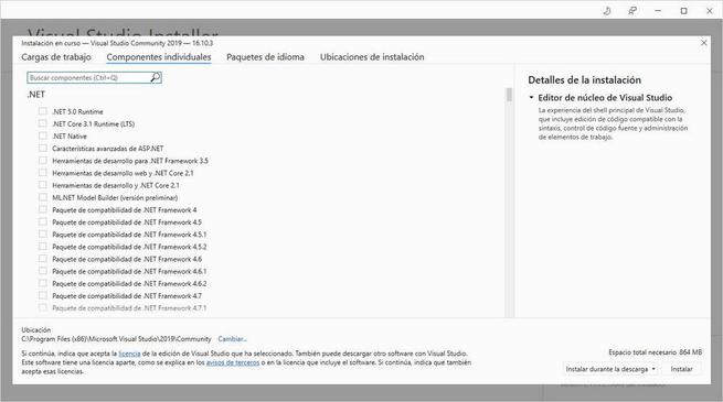 Descargar Visual Studio installieren - 5 -