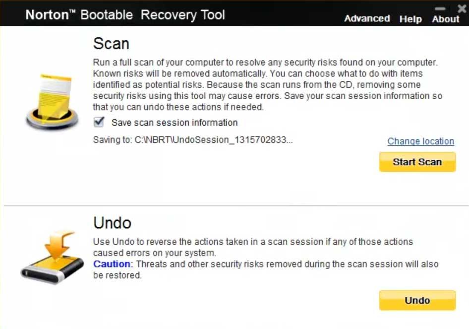 Norton Bootable Recovery Tool Antivirus Live