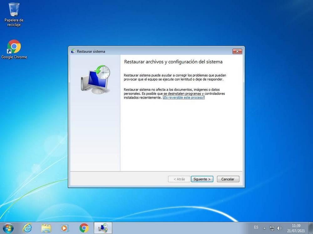 Restaurar Windows 7 estado anterior - 2