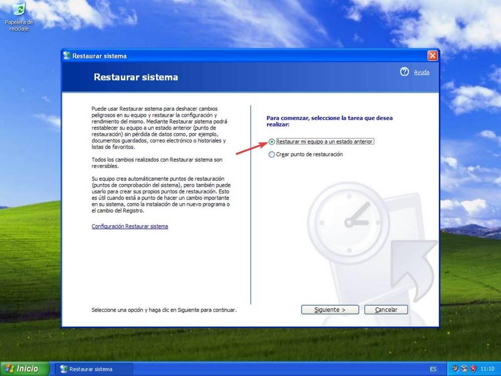 Restaurar Windows XP estado anterior - 2