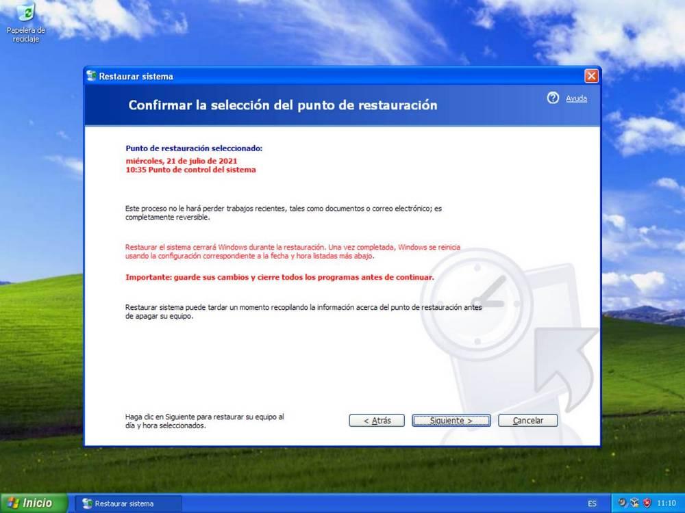 Restaurar Windows XP estado anterior - 4