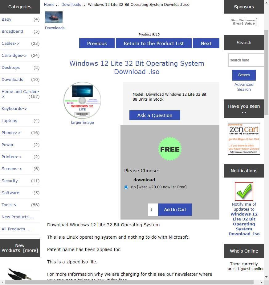 Windows 12 32 bits - fake