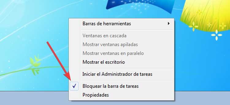 Windows 7 Bloquear la barra de tareas