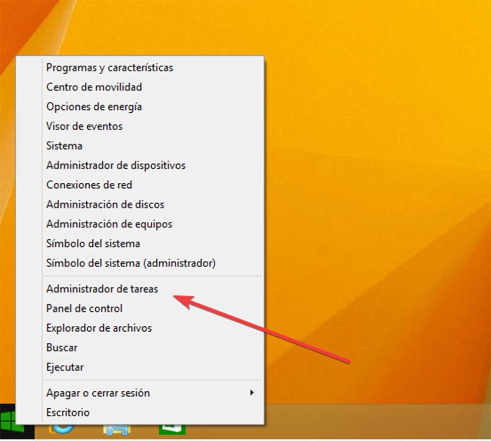 Windows 8 Administrador de tareas