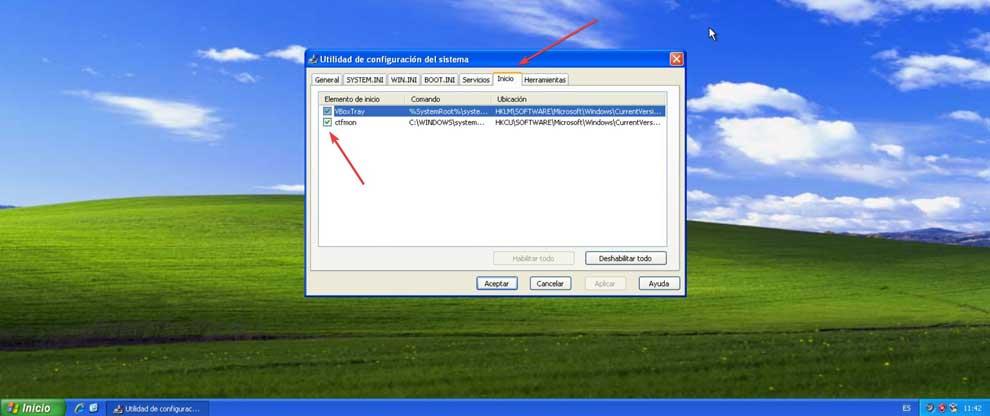 Windows XP Utilidad de configuración del sistema