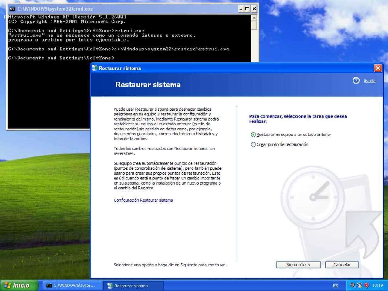 rstrui.exe Windows XP