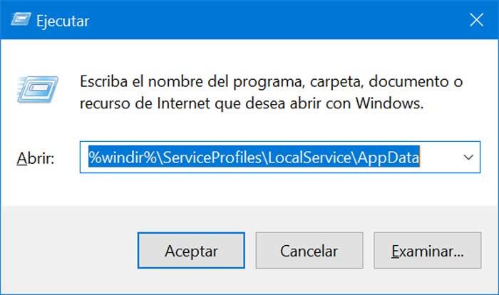 Accesați ruta Windows și AppData