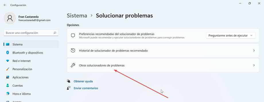 Windows 11 otros solucionadores de problemas