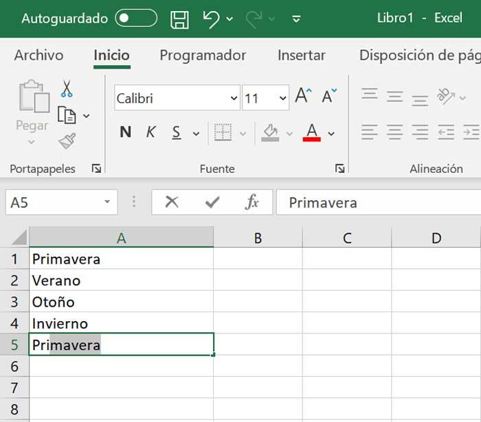 Autofuldførelse i Excel