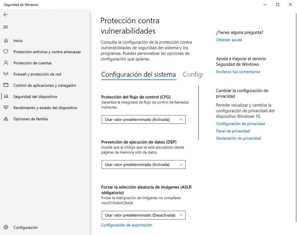 Windows Defender - protección vulnerabilidades