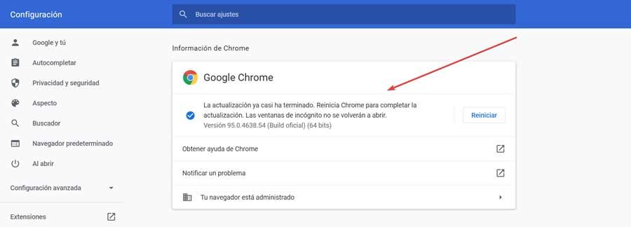 Actualizar Google Chrome