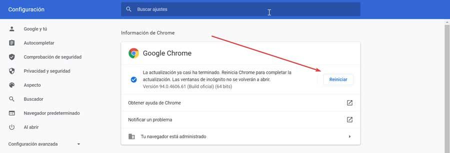 Обновите Google Chrome