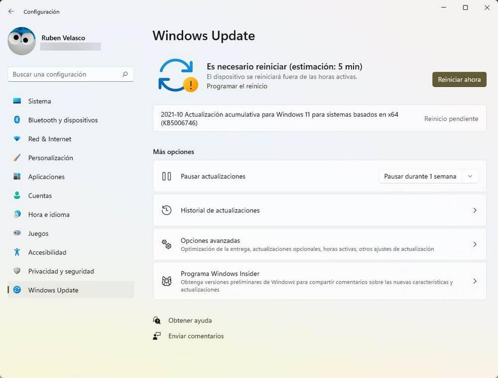 Nueva actualización acumulativa Windows 11
