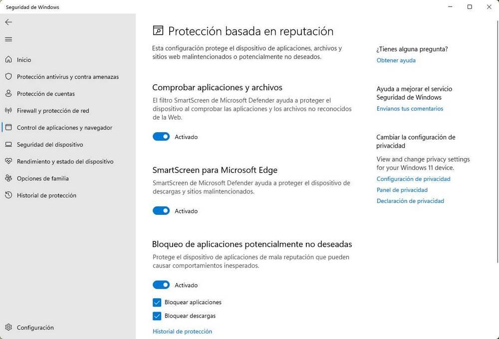 Windows Defender - Opciones Seguridad Edge 2
