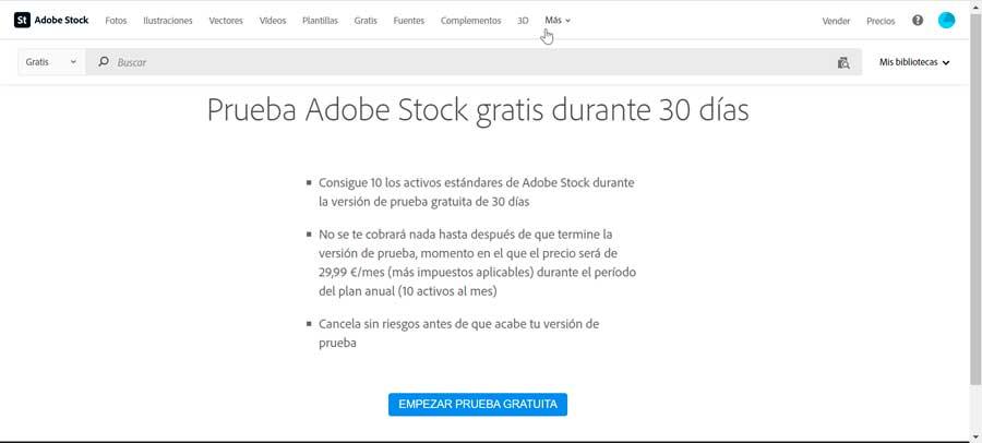 Adobe Stock prueba gratis