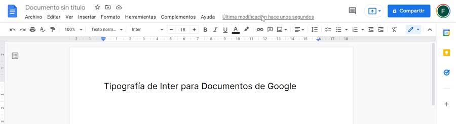 Fuente Inter pour Google Docs