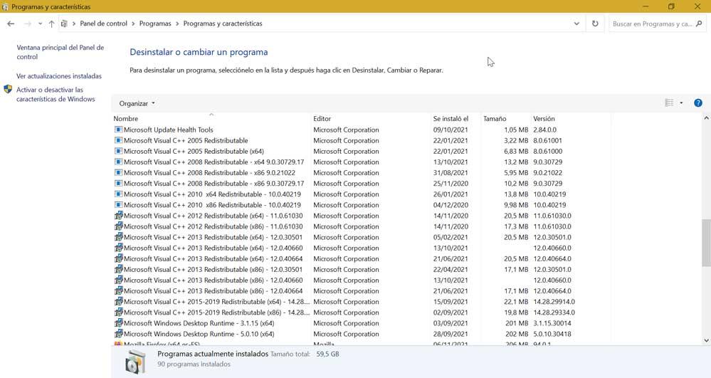 Paquetes de Microsoft Visual C++ Redistributable