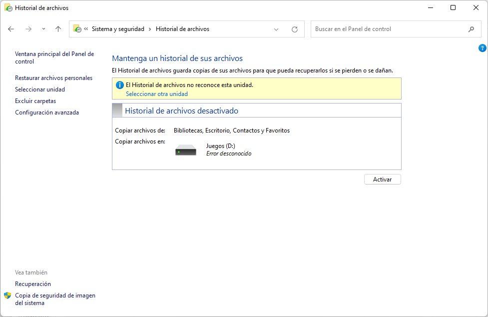 Historial Archivos Windows 11