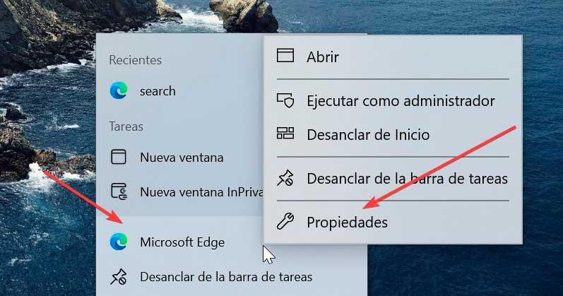 Microsoft Edge Propiedades