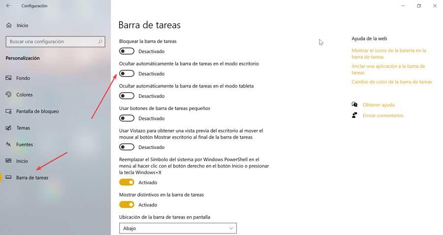 Ocultar barra de tareas en Windows