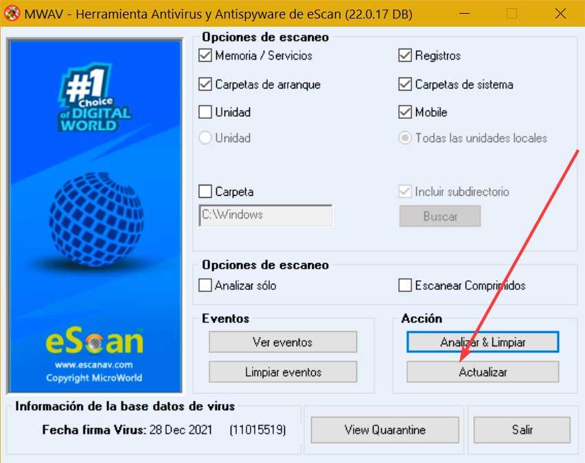 eScanAV Anti-Virus Toolkit actualizar