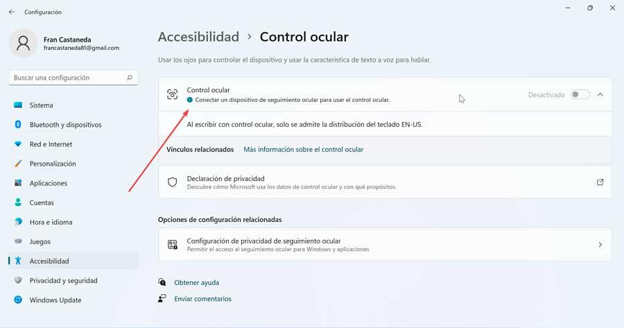 Activar Control Okular für Windows 11