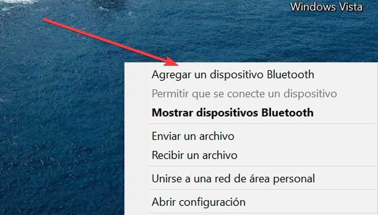 Agregar dispositivo bluetooth desde la barra de tareas en Windows 10