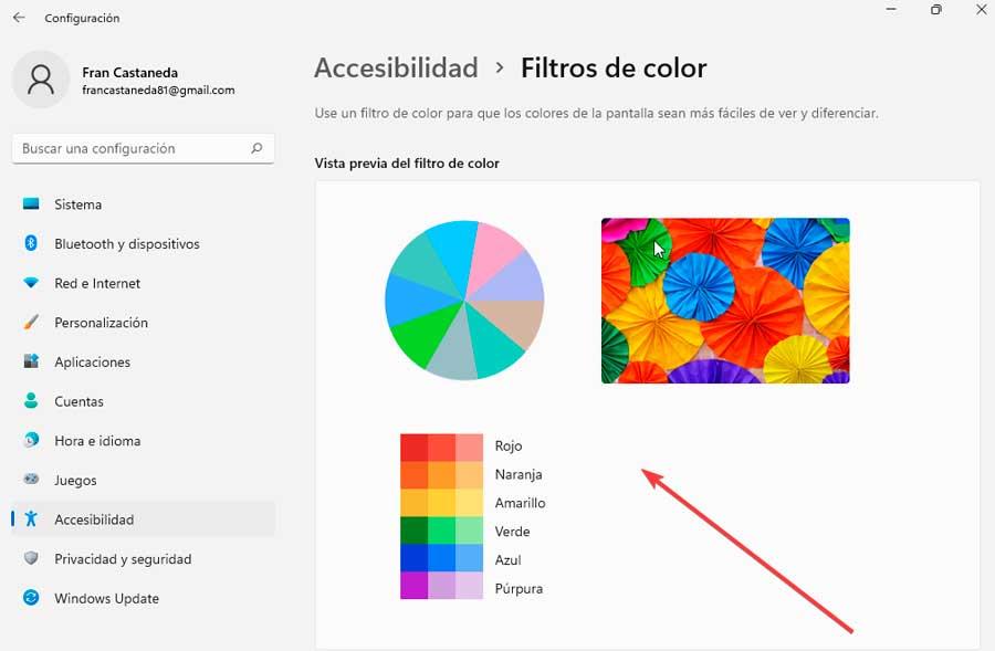 Windows 11'de renk ön izlemesi