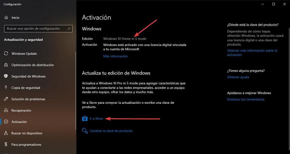 Windows 10 en Modo S