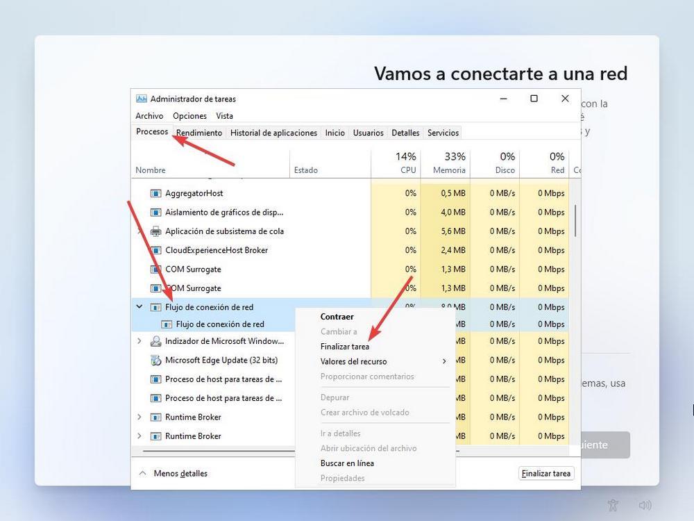 Windows 11 Home - Cerrar asistente conexión a Internet