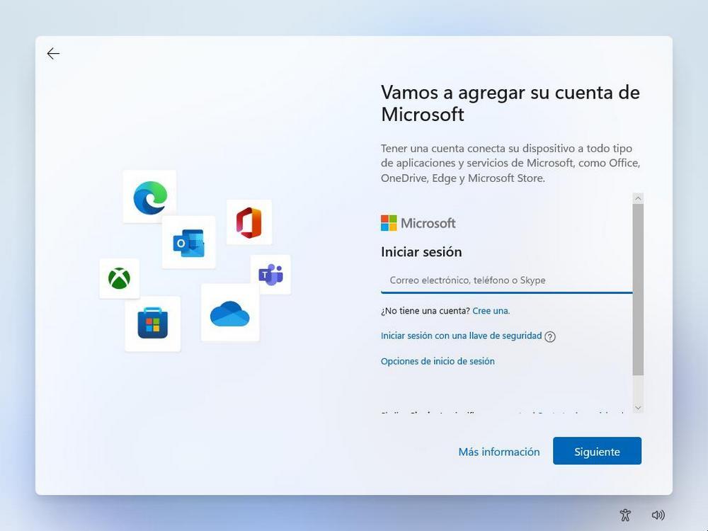 Windows 11 Home - Iniciar sesión con Cuenta Microsoft