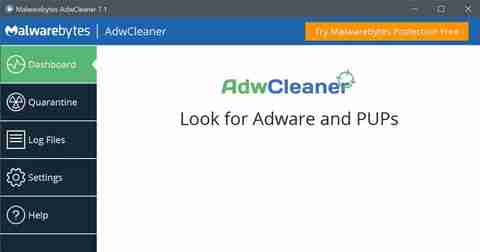 Interface AdwCleaner