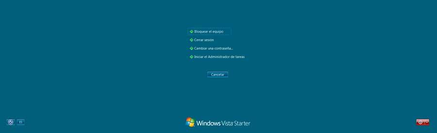 Ctrl + Alt + Supr en Windows Vista