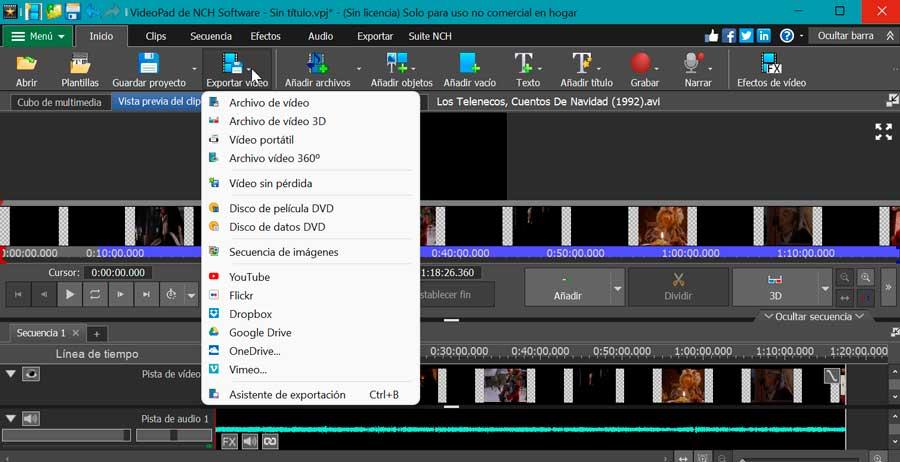 VideoPad Export Videos
