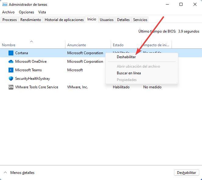 Windows 11 desactivar Cortana