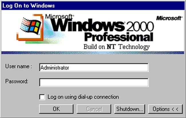 login windows 2000