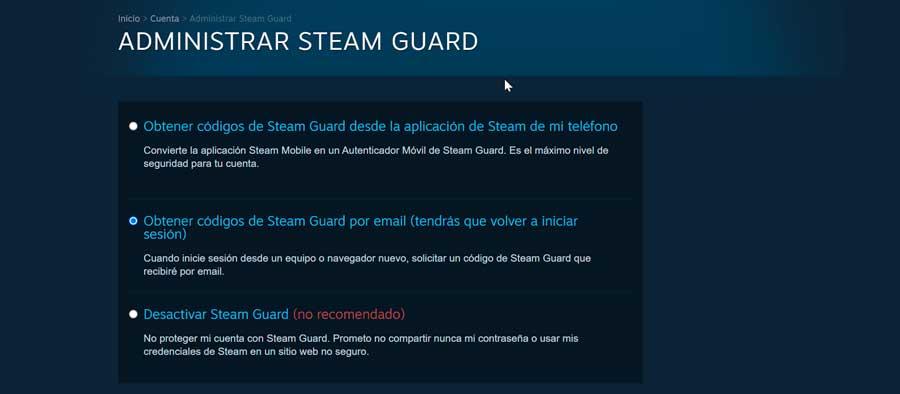 Administrador conta Steam Guard