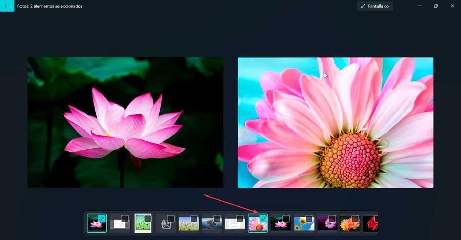 Aplicación de Fotos en Windows 11 comparar imágenes