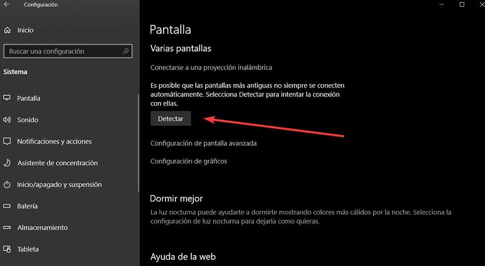 Conectarse a una proyección inalámbrica en Windows 10