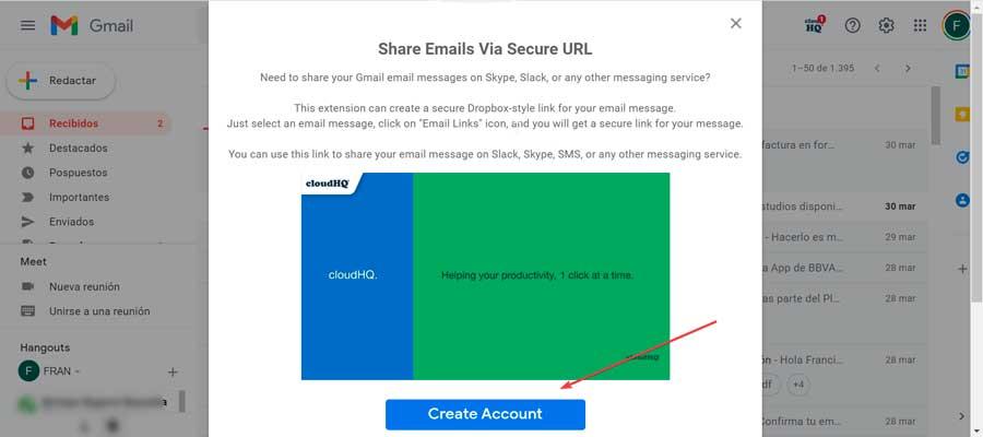 Gmail crear cuenta Share emails