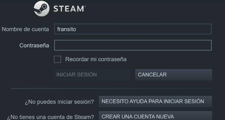 Iniciar sesión cliente Steam