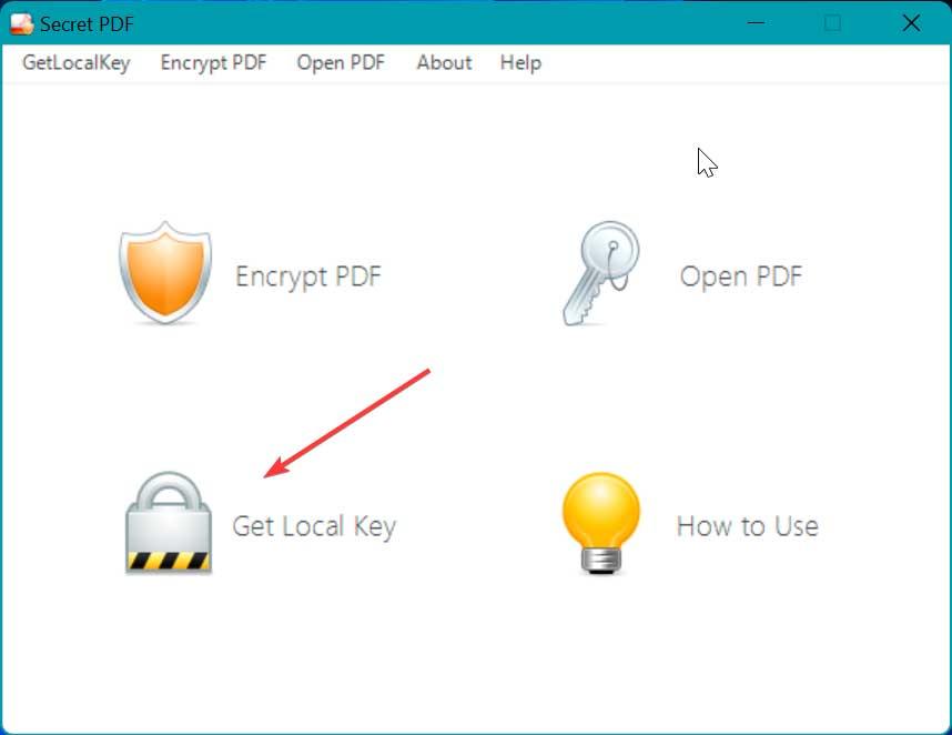 PDF Secret crear clave local