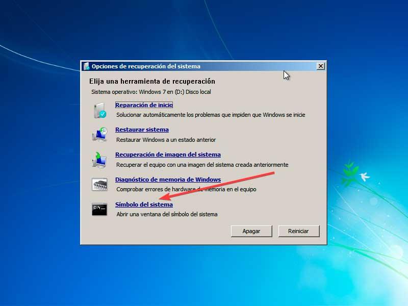 Símbolo del sistema en Windows 7