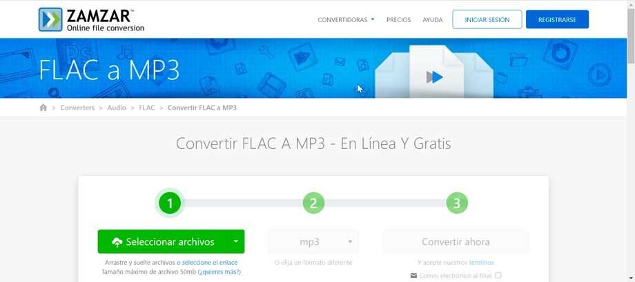 Zamzar pass de FLAC MP3