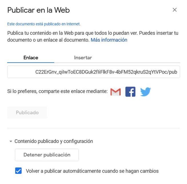 Convertir cualquier documento en una página web con Google Docs