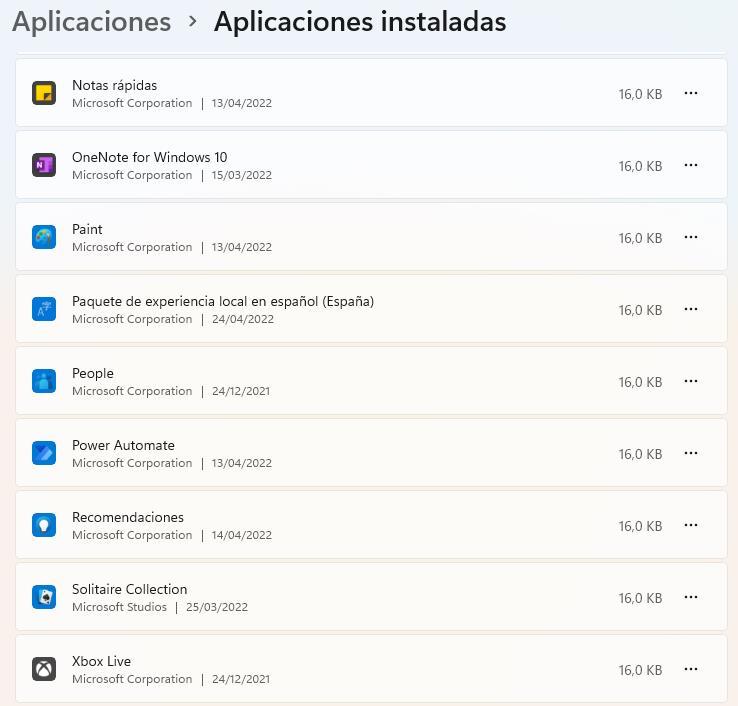 Apps Windows 11 16KB