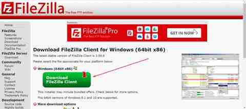 Descargar cliente Filezilla