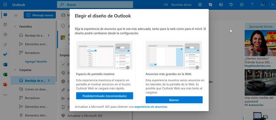 Elegir diseño de Outlook